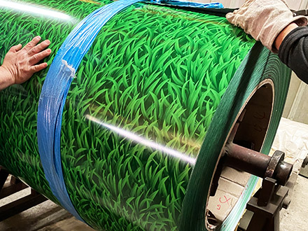 不銹鋼植絨花草熱轉(zhuǎn)印板材